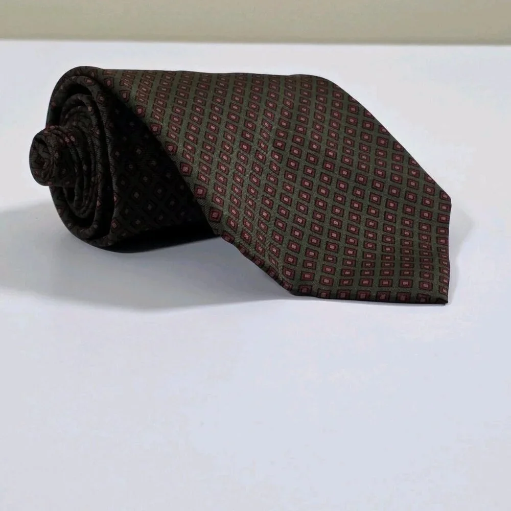 Polo Ralph Lauren Silk Tie Geo Print Preppy Office Hand Finished USA W 4